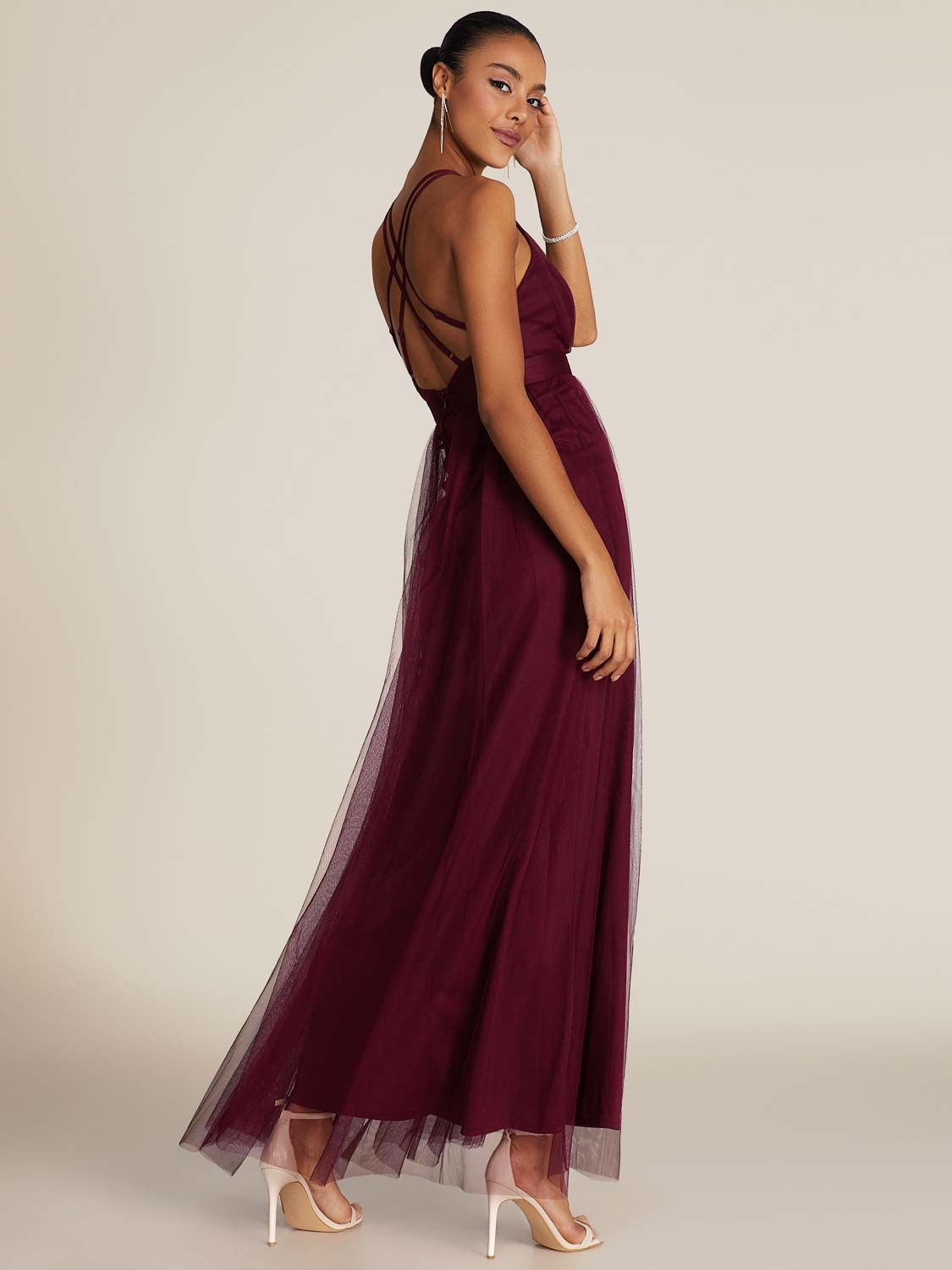 V-Neck Mesh Gown sold by Suzy Shier product image thumbnail 6