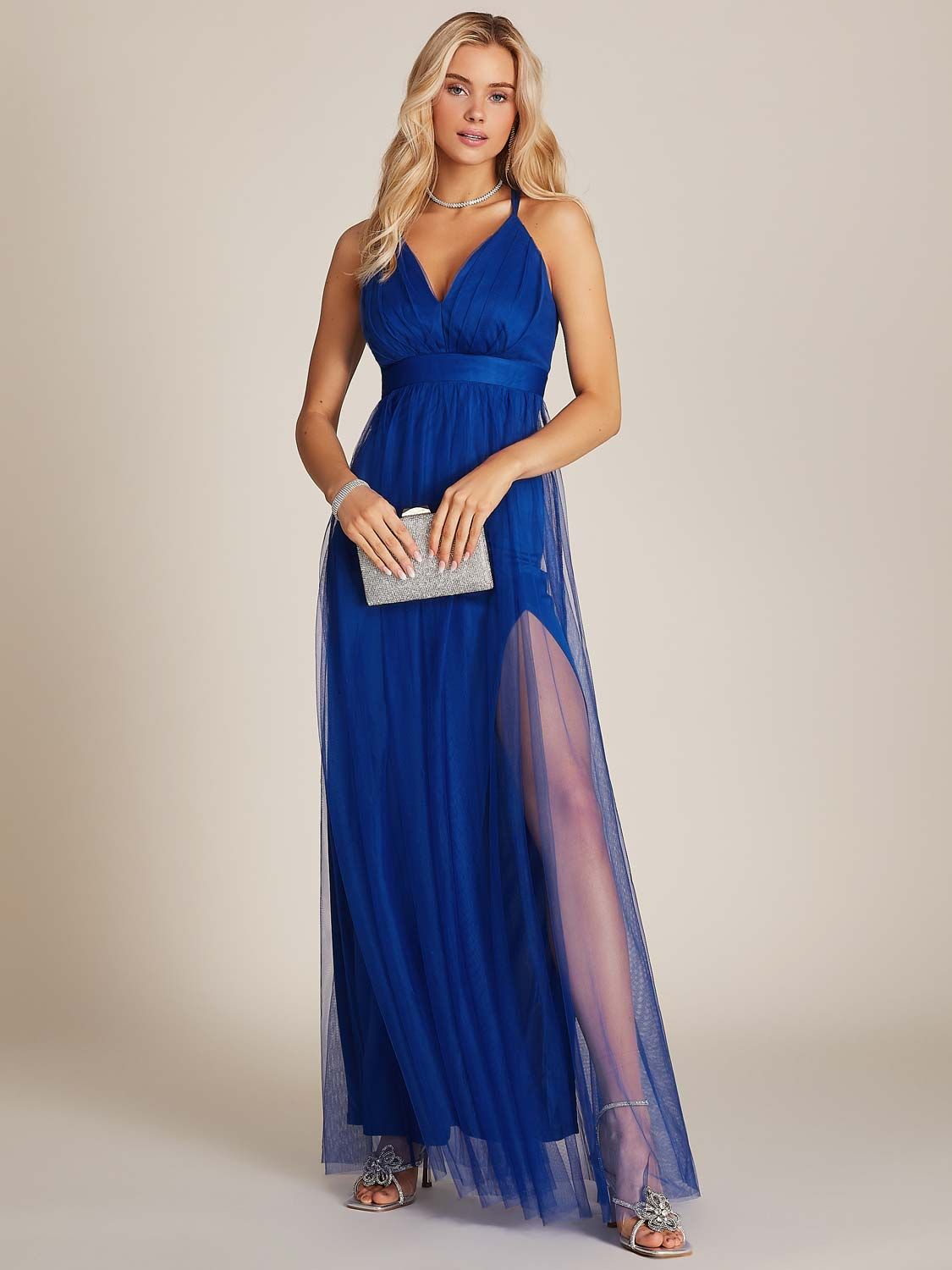 V-Neck Mesh Gown sold by Suzy Shier product image thumbnail 9