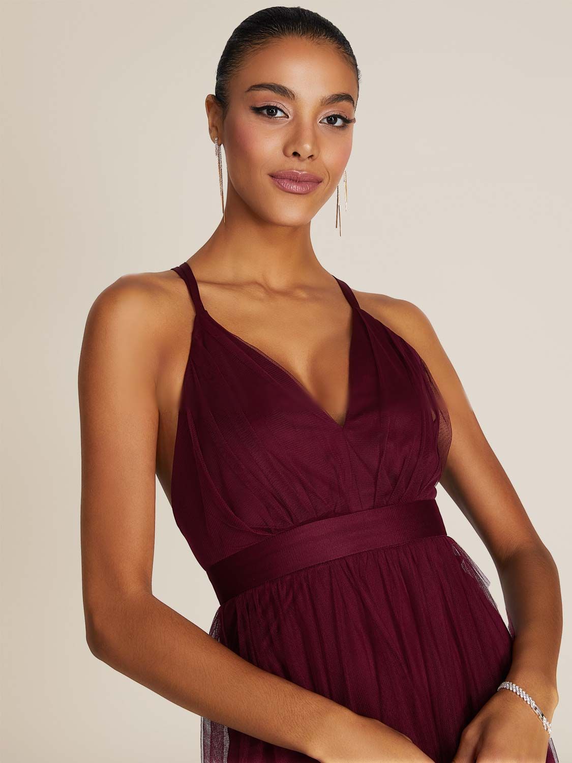 V-Neck Mesh Gown sold by Suzy Shier product image thumbnail 8