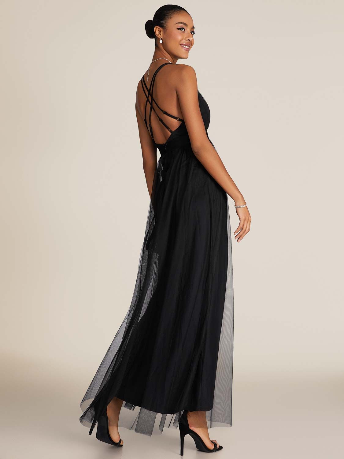 V-Neck Mesh Gown sold by Suzy Shier product image thumbnail 14