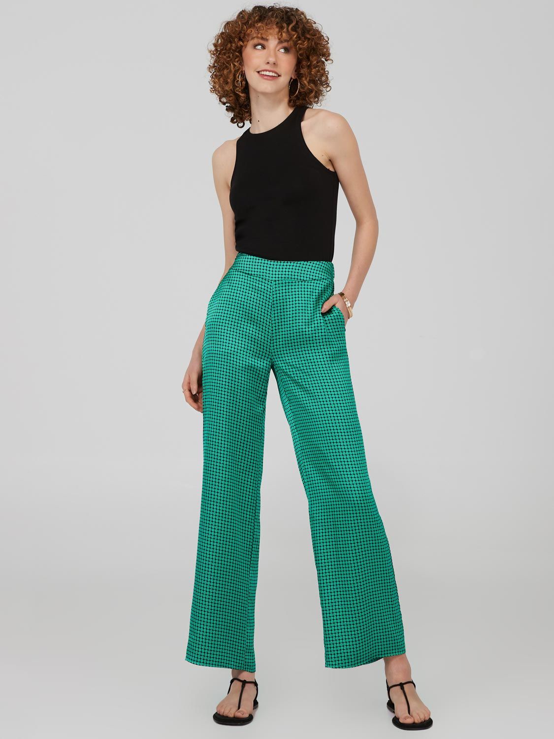 High Rise Satin Pull-On Pants sold by Suzy Shier