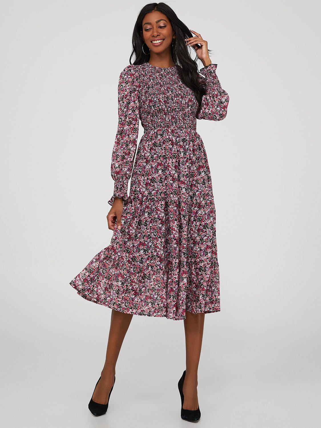 Printed Chiffon Midi Dress sold by Suzy Shier