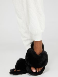 Faux Fur Flip-Flop Slippers sold by Suzy Shier
