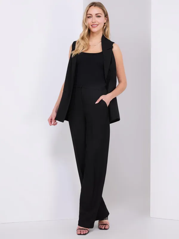 Classic Rise Wide-Leg Trousers sold by Suzy Shier