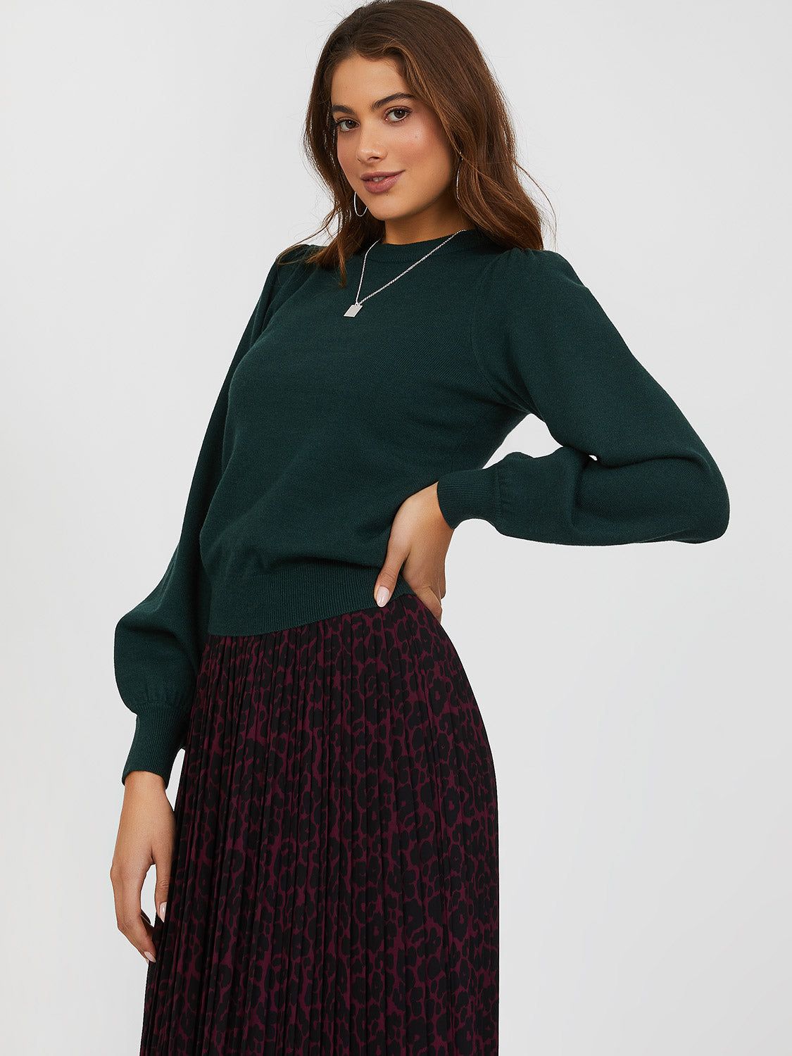 Classic Balloon Sleeve Knit Sweater sold by Suzy Shier product image thumbnail 3