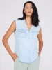 Sleeveless Button-Front Tencel Blouse sold by Suzy Shier