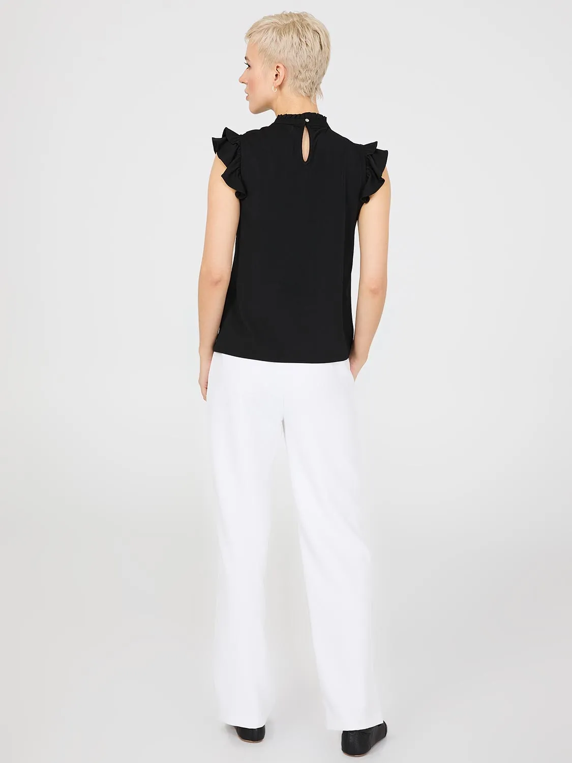 Double Ruffle Embroidered Top sold by Suzy Shier product image thumbnail 4