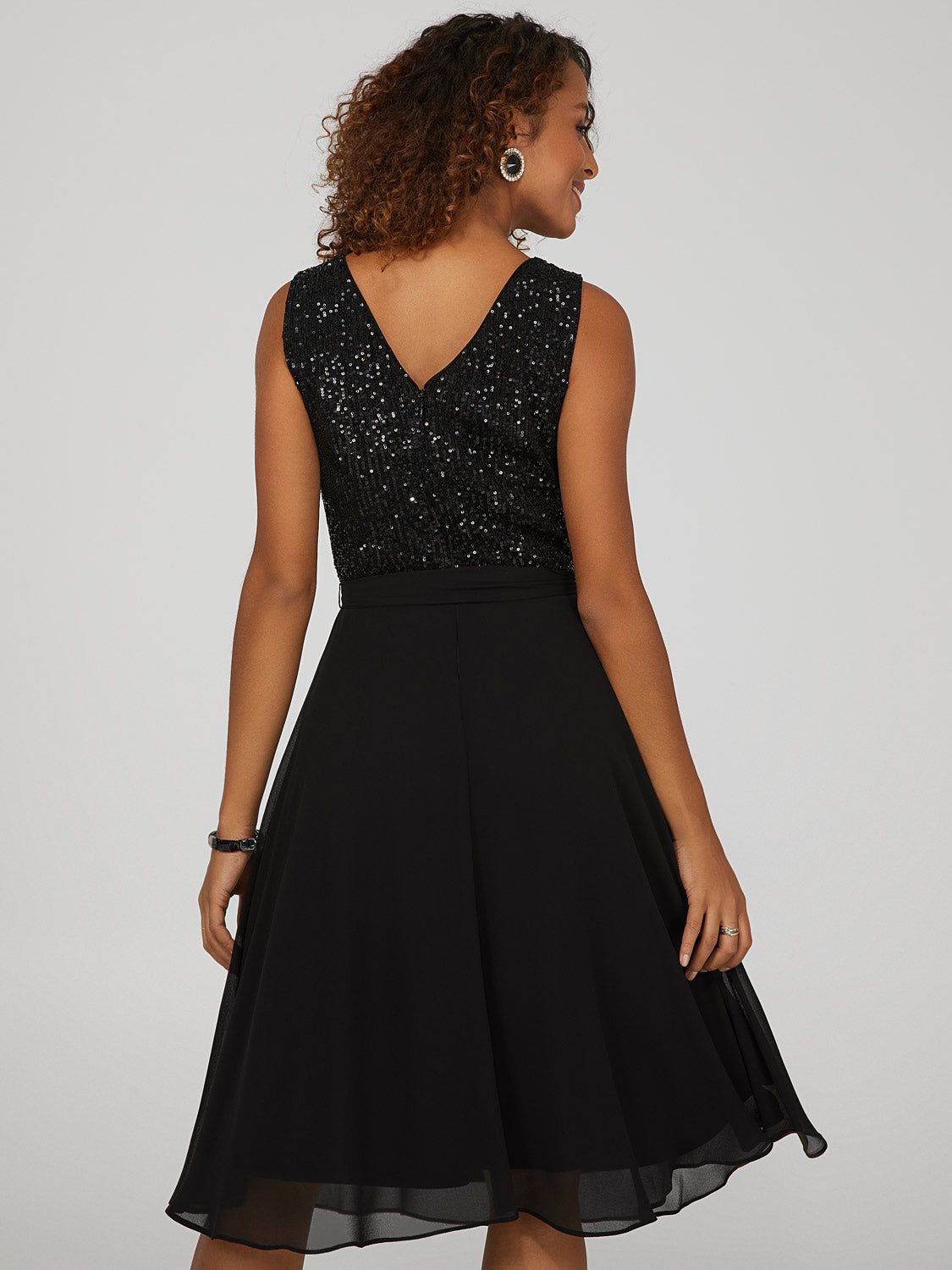 Sequin Fit And Flare Mini Dress sold by Suzy Shier product image thumbnail 5