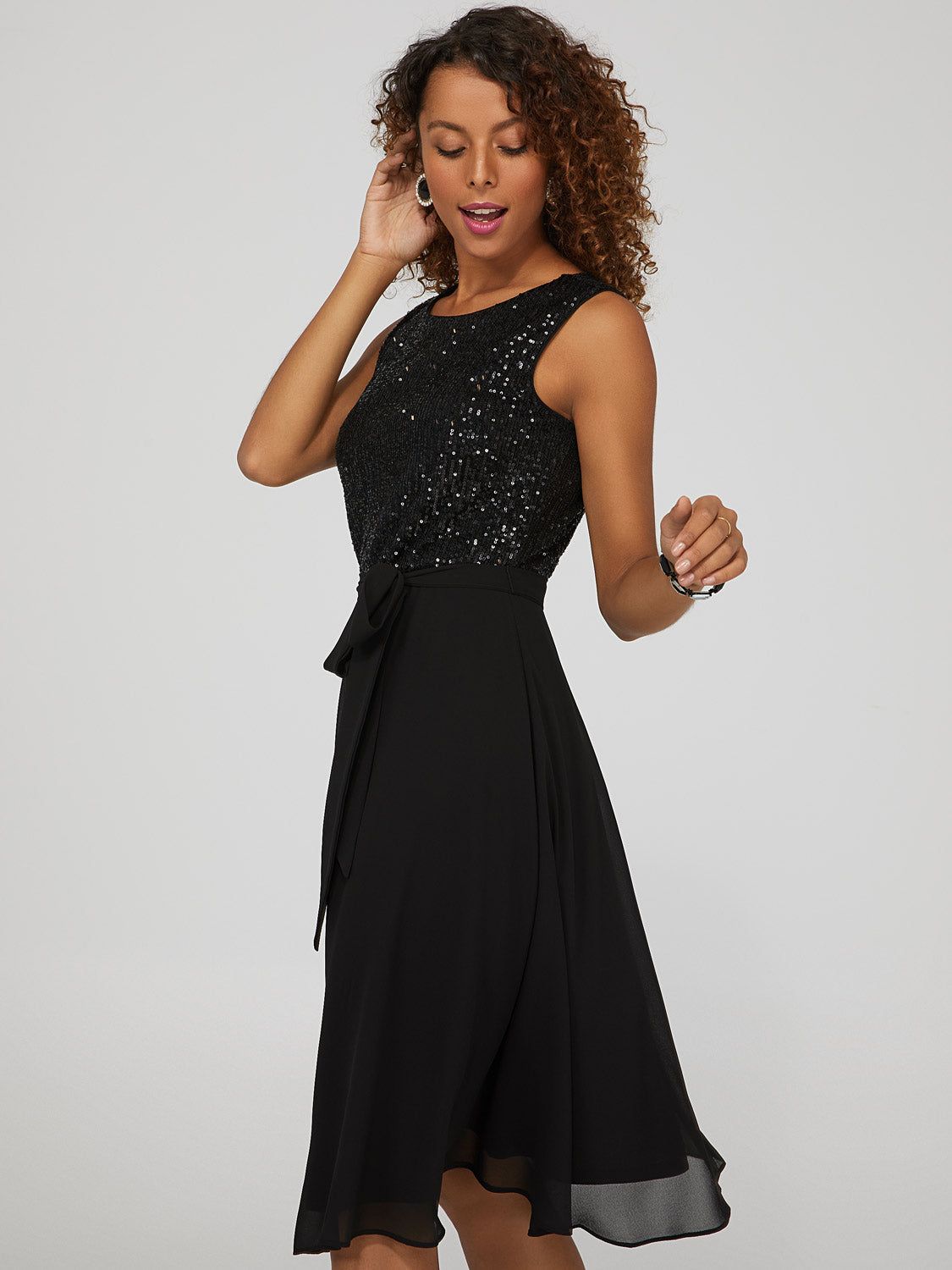 Sequin Fit And Flare Mini Dress sold by Suzy Shier product image thumbnail 4