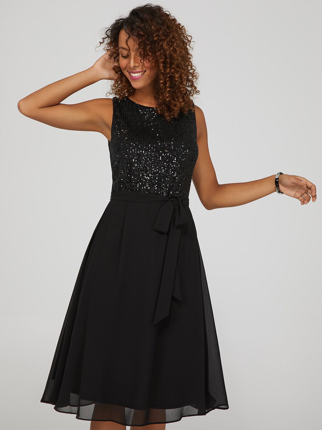 Sequin Fit And Flare Mini Dress sold by Suzy Shier product image thumbnail 3