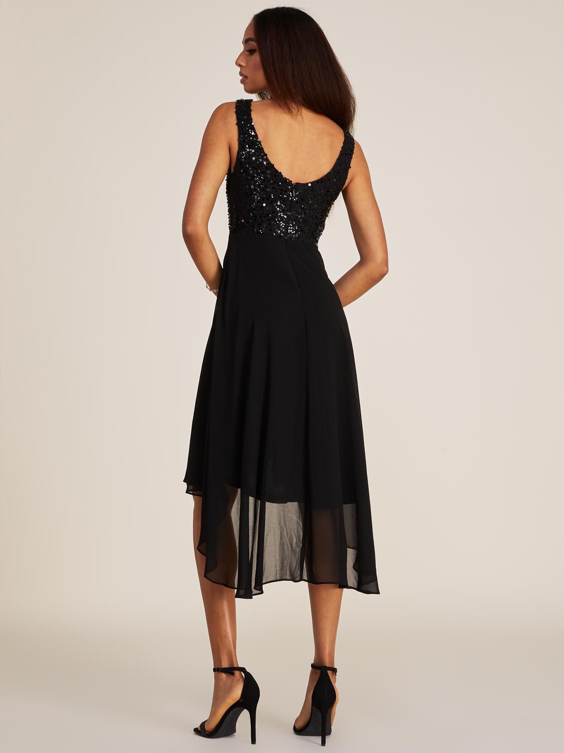 V-Neck Fit & Flare High-Low Chiffon Dress sold by Suzy Shier product image thumbnail 4