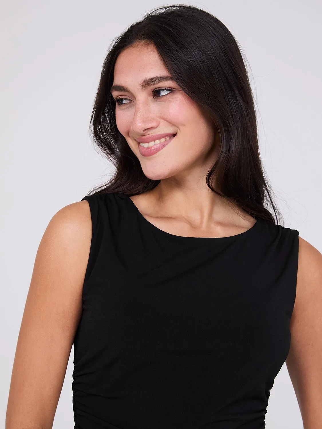 Sleeveless V-Back Top With Ruched Sides sold by Suzy Shier product image thumbnail 3