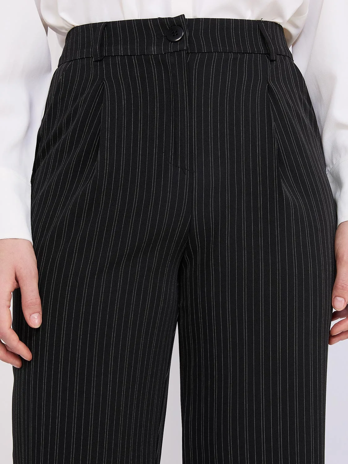 Striped High-Waisted Wide Leg Trousers sold by Suzy Shier product image thumbnail 2