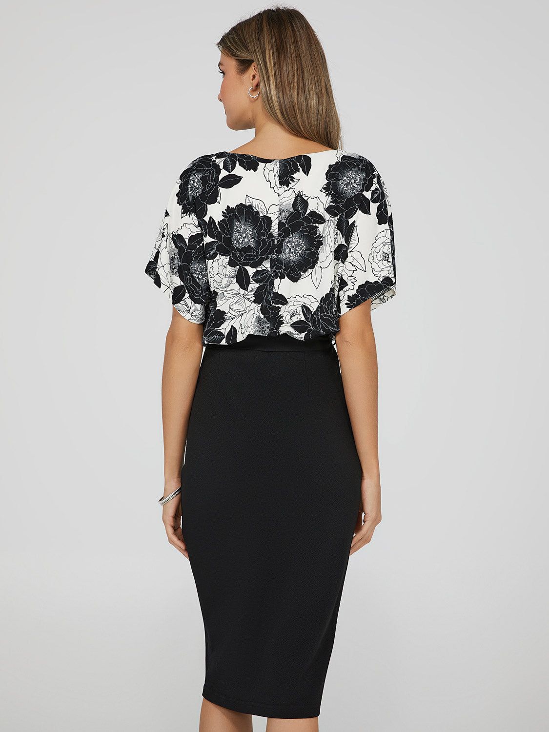 Printed 2-Fer Knee Length Dress sold by Suzy Shier product image thumbnail 5