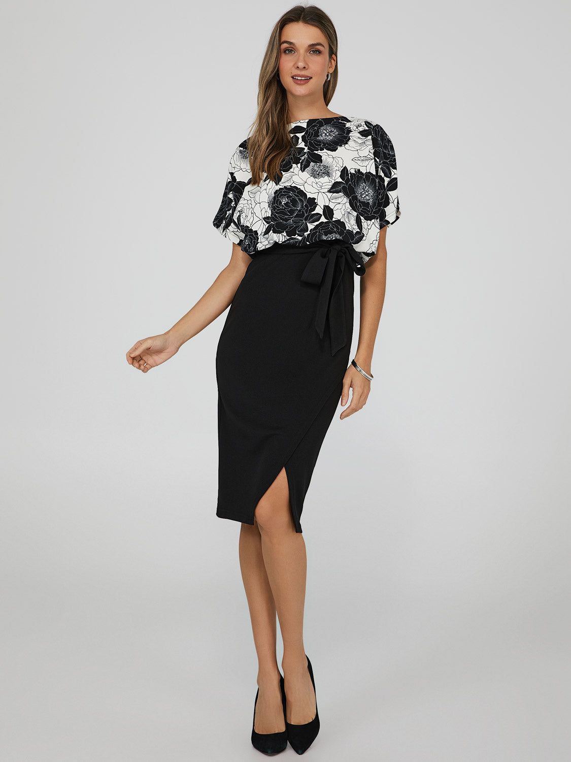 Printed 2-Fer Knee Length Dress sold by Suzy Shier