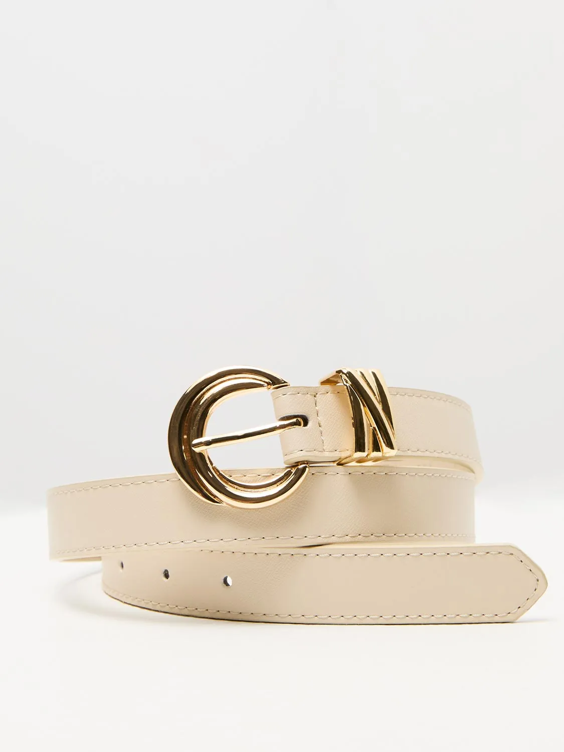 Faux Leather Carved Buckle Belt sold by Suzy Shier