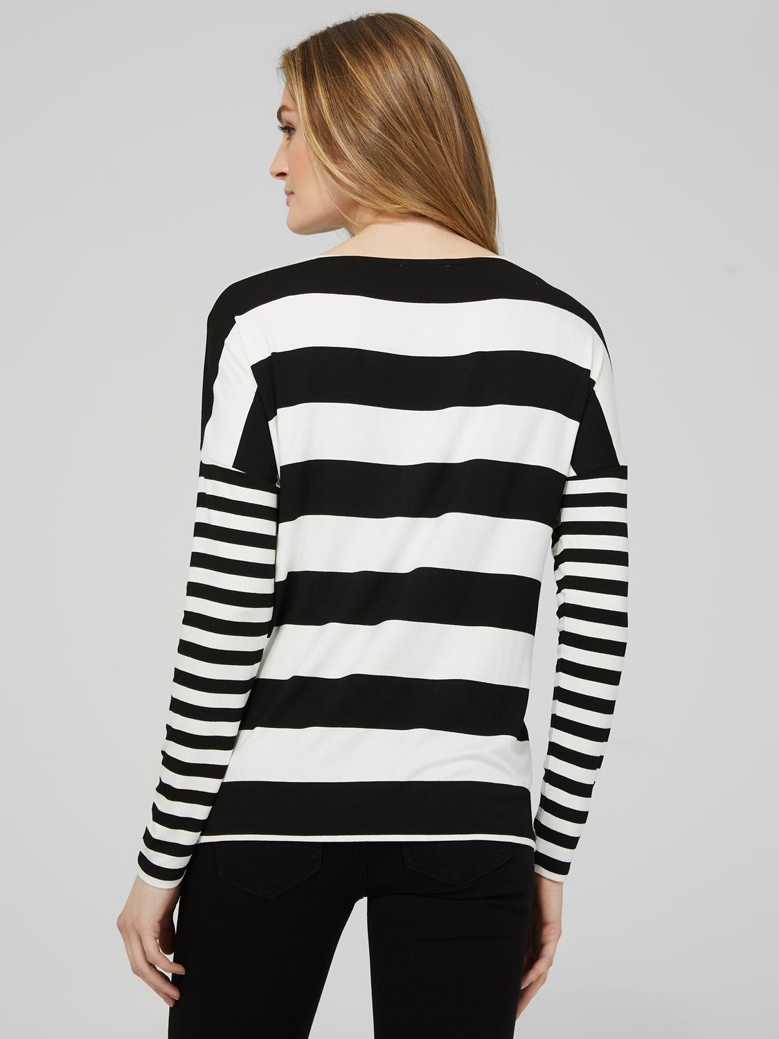 Combo Stripe Long Dolman Sleeve Top sold by Suzy Shier product image thumbnail 4