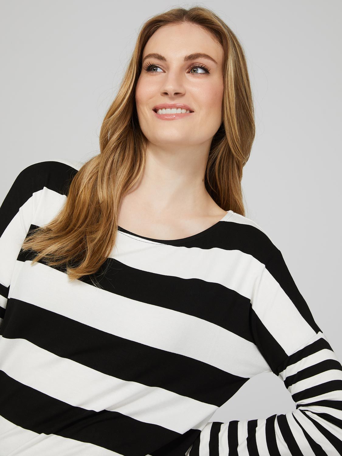 Combo Stripe Long Dolman Sleeve Top sold by Suzy Shier product image thumbnail 2