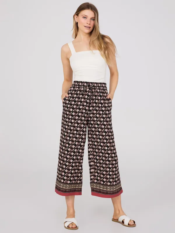 Border Print Gaucho Pants sold by Suzy Shier