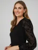 Round Neck Top With Sheer Chiffon Long Sleeves sold by Suzy Shier