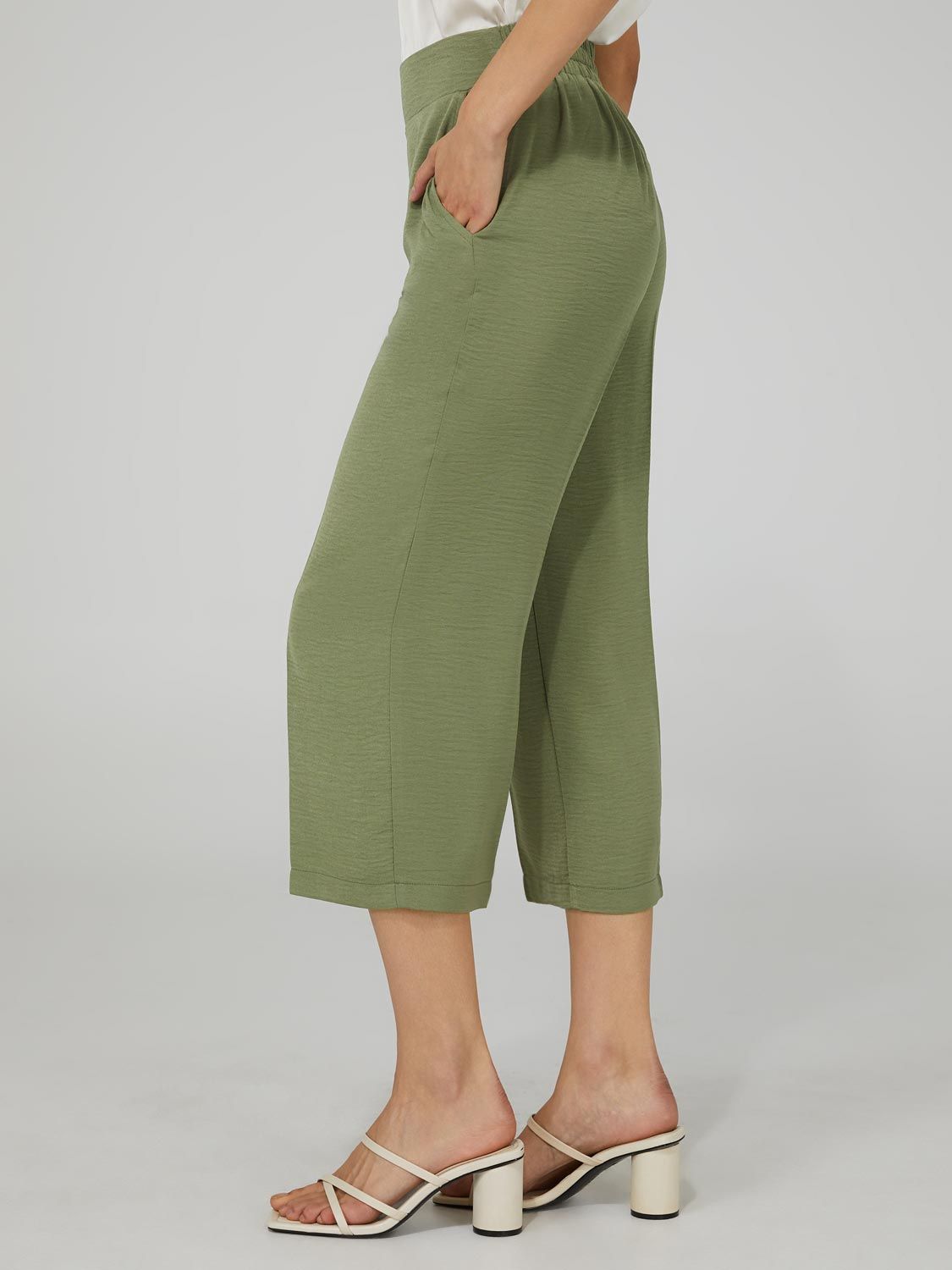 Wide Leg Cropped Culotte Pants sold by Suzy Shier product image thumbnail 2