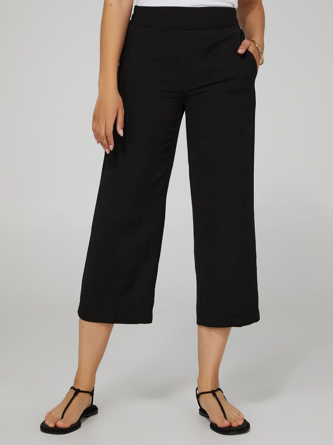 Wide Leg Cropped Culotte Pants sold by Suzy Shier product image thumbnail 5