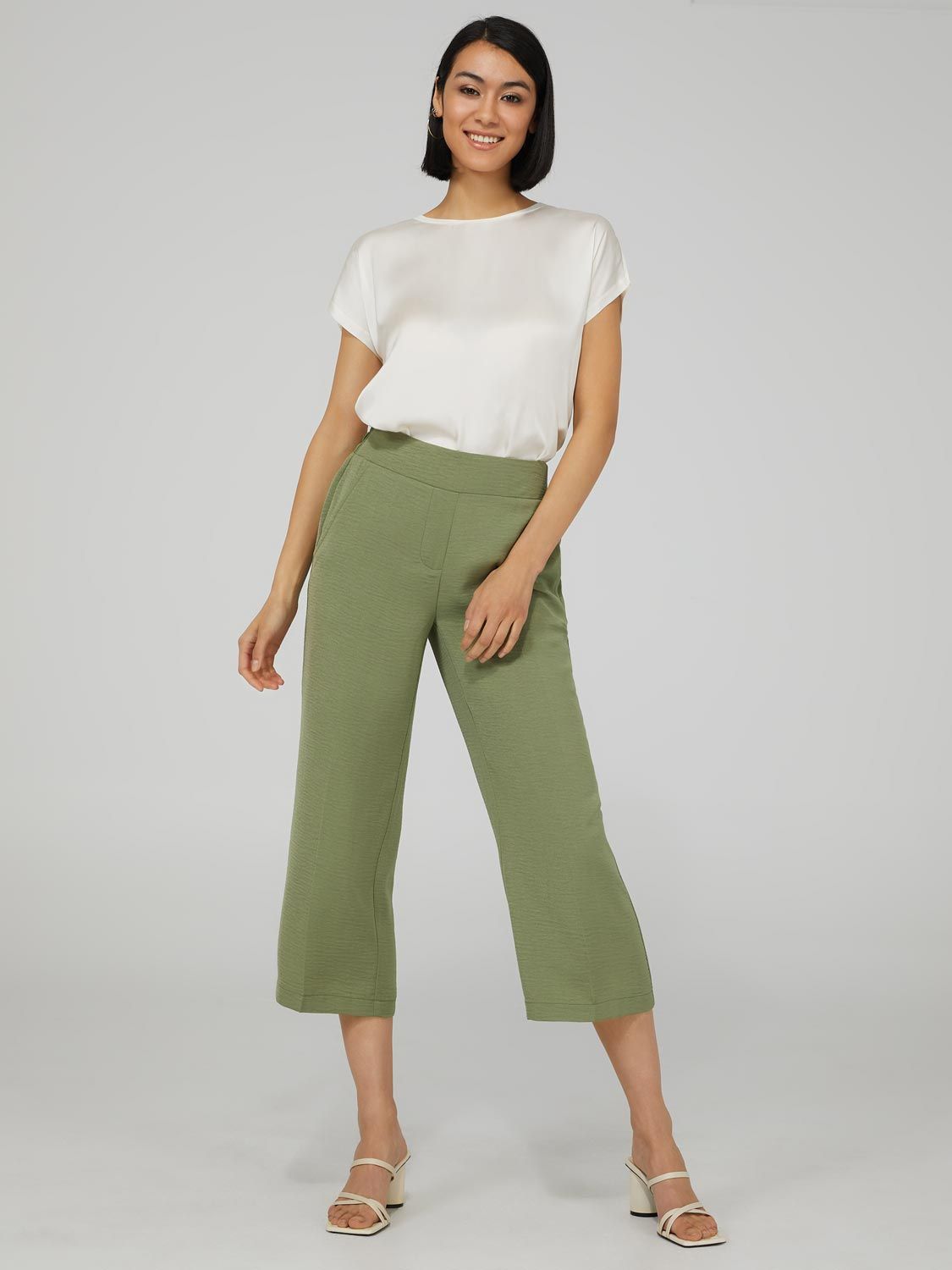 Wide Leg Cropped Culotte Pants sold by Suzy Shier