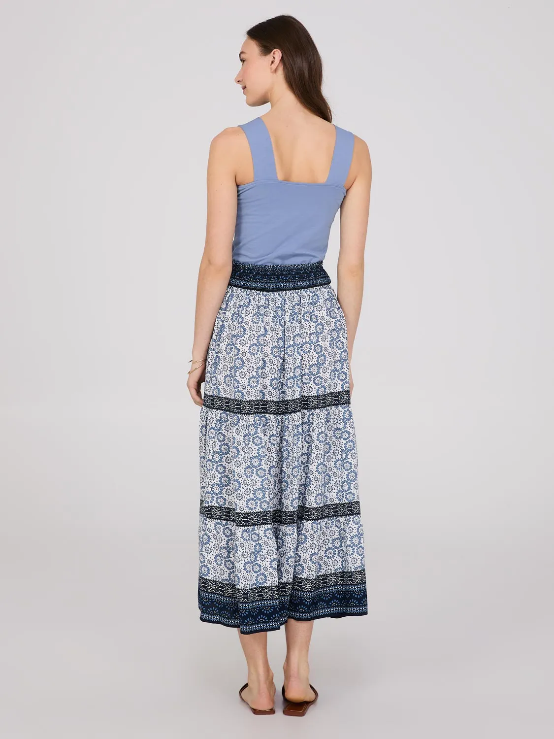 Border Print 3-Tier Maxi Skirt sold by Suzy Shier product image thumbnail 4
