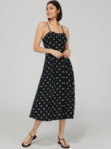 Geo Print Button-Front Midi Dress With Pockets sold by Suzy Shier