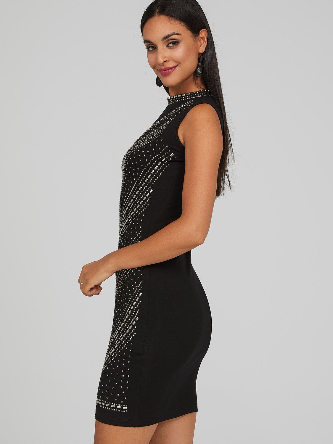 Embellished Mock Neck Mini Dress sold by Suzy Shier product image thumbnail 3