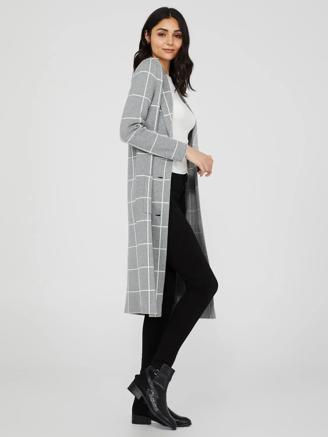 Jacquard Long Coatigan With Patch Pockets sold by Suzy Shier product image thumbnail 5