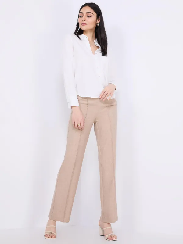 Wide-Leg Pintuck Front Pants sold by Suzy Shier