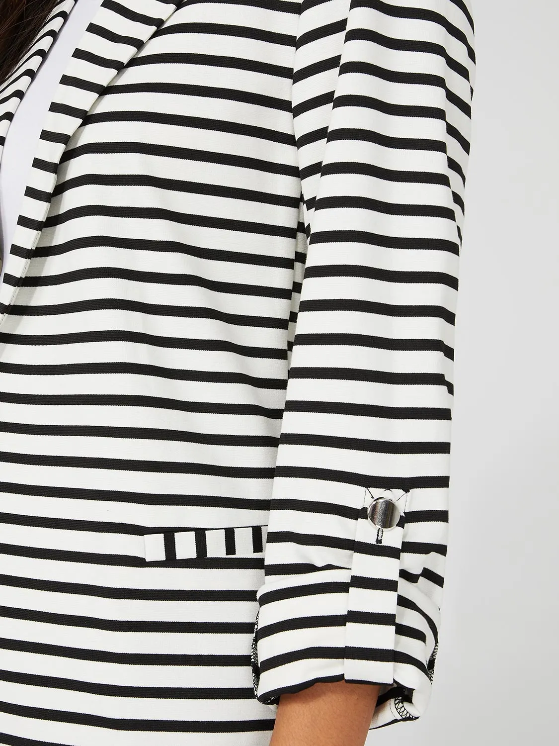 Striped Open Front Blazer sold by Suzy Shier product image thumbnail 5