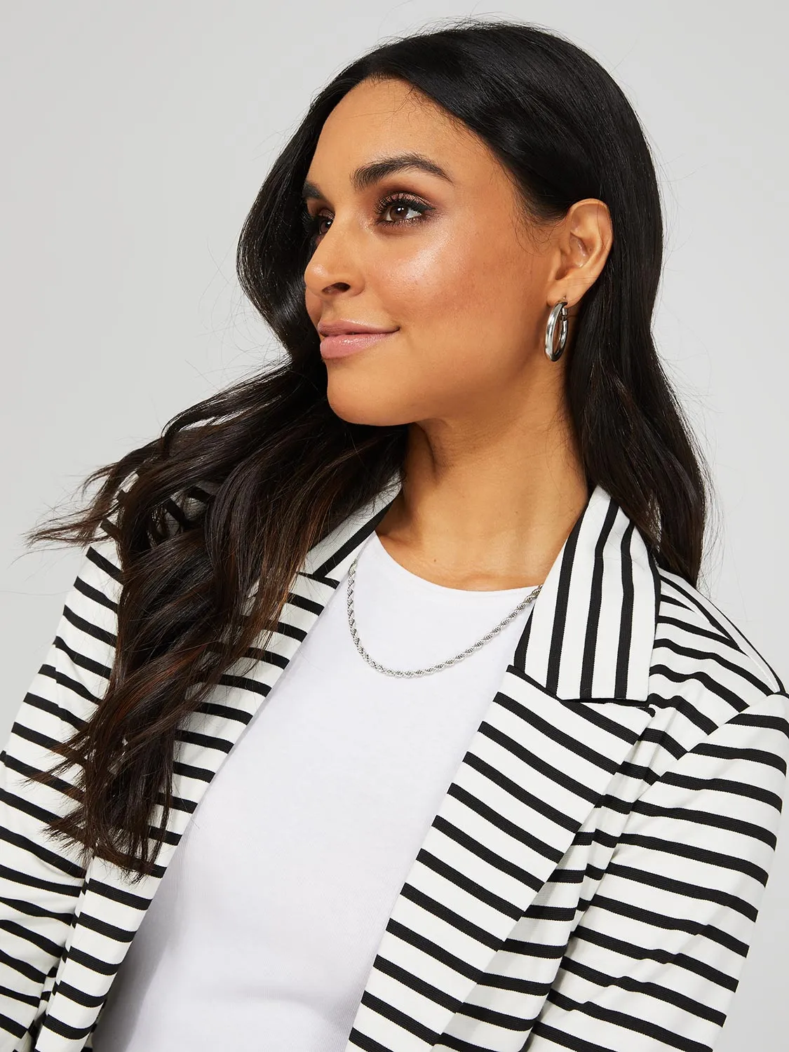 Striped Open Front Blazer sold by Suzy Shier product image thumbnail 3