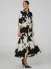 Printed Button-Front Maxi Shirt Dress sold by Suzy Shier