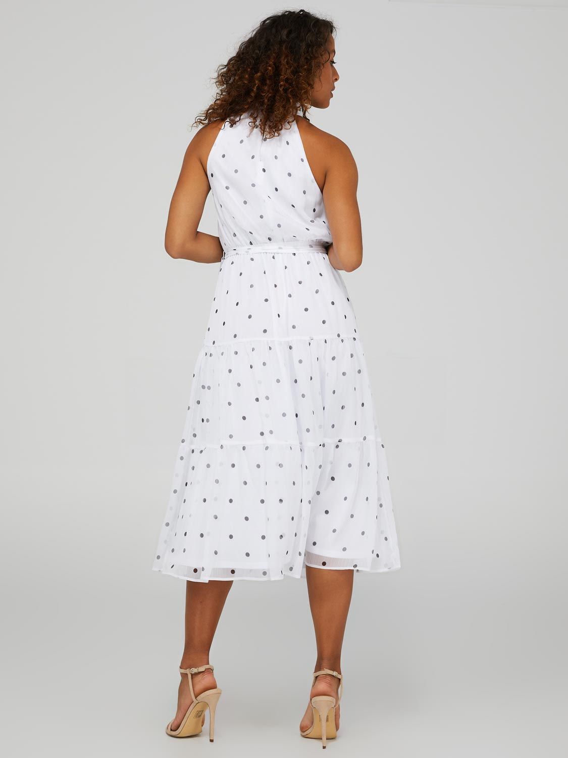 Printed Halter 2-Tier Midi Dress sold by Suzy Shier product image thumbnail 4