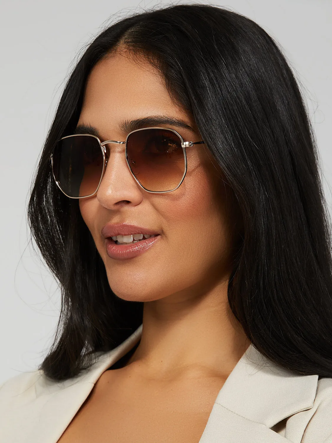 Oversized Hexagonal Sunglasses sold by Suzy Shier product image thumbnail 2