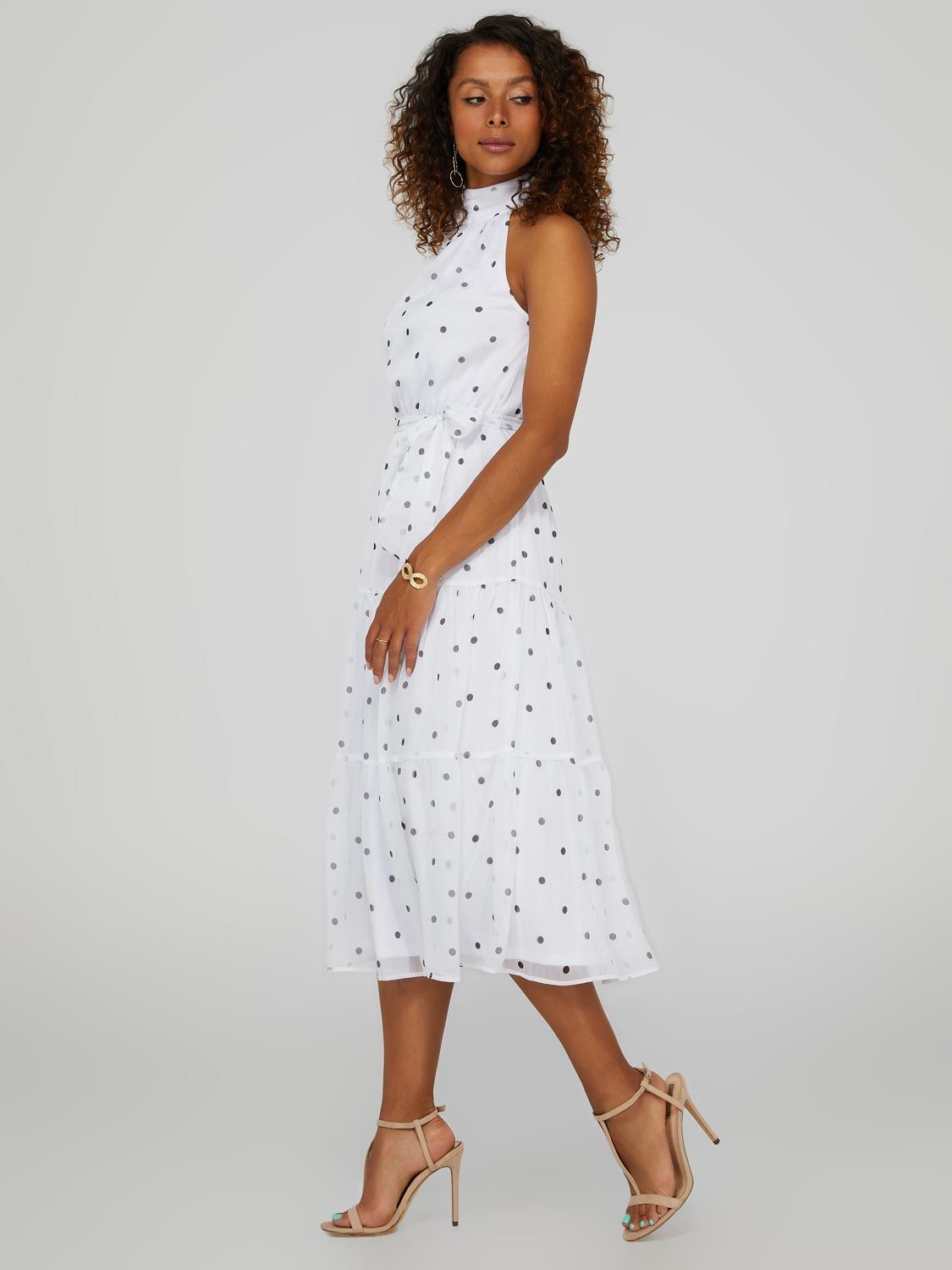 Printed Halter 2-Tier Midi Dress sold by Suzy Shier product image thumbnail 3