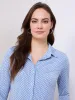 Printed Button-Front Blouse sold by Suzy Shier