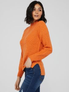 High-Low Mock Neck Sweater sold by Suzy Shier