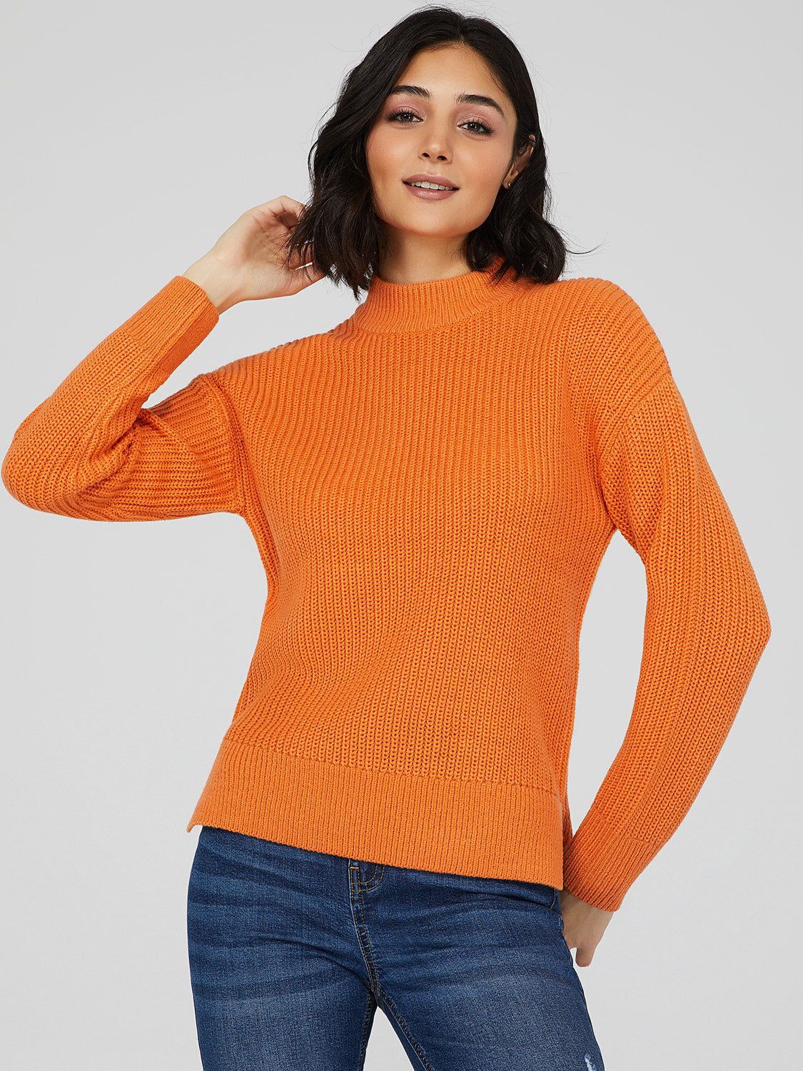 High-Low Mock Neck Sweater sold by Suzy Shier product image thumbnail 4