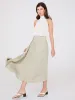 Broomstick Pleated Satin Skirt sold by Suzy Shier