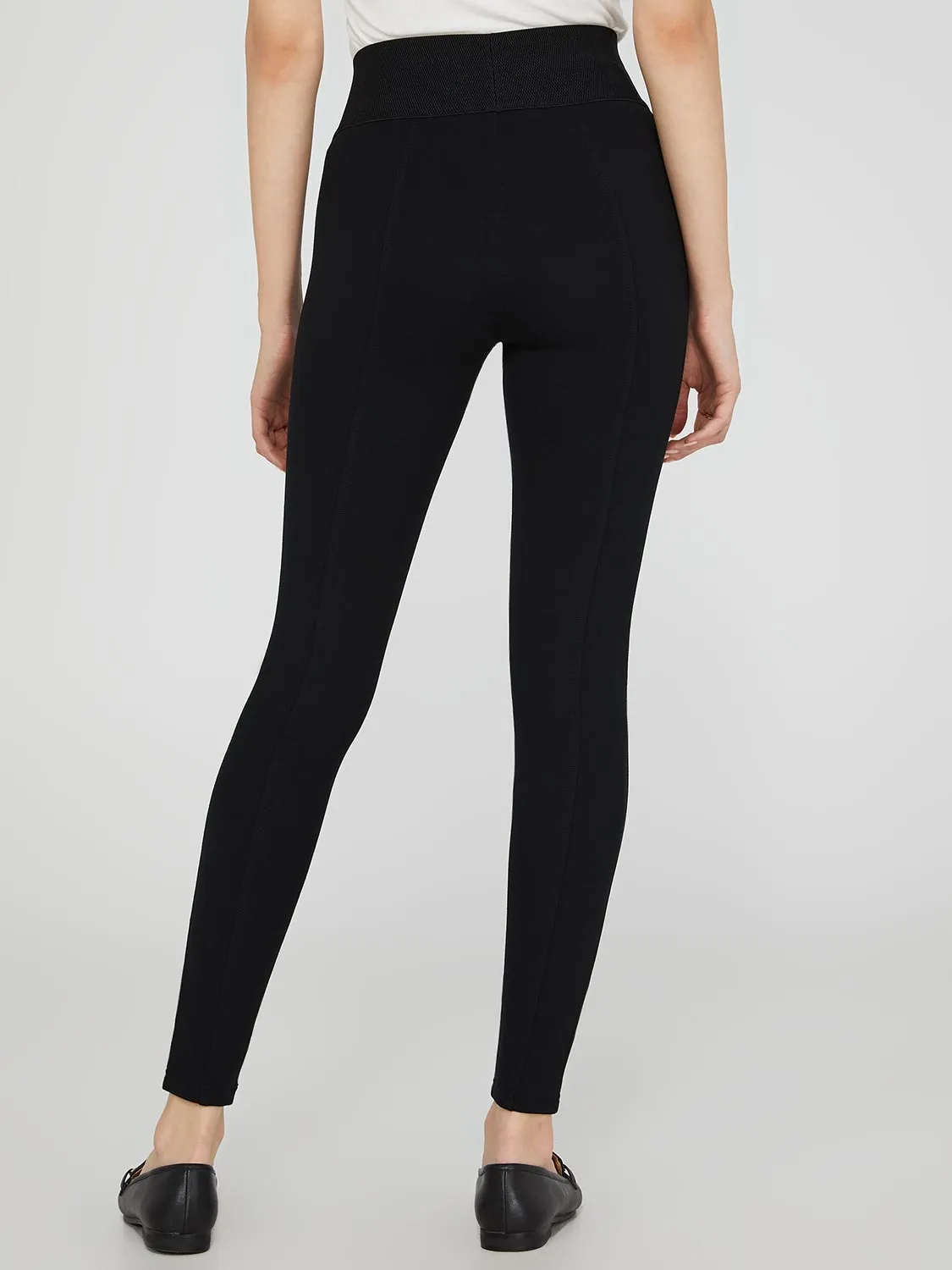 High-Waisted Skinny Leg Pants With Seam Details sold by Suzy Shier product image thumbnail 4
