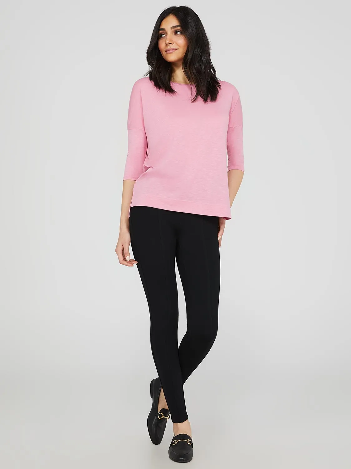 High-Waisted Skinny Leg Pants With Seam Details sold by Suzy Shier