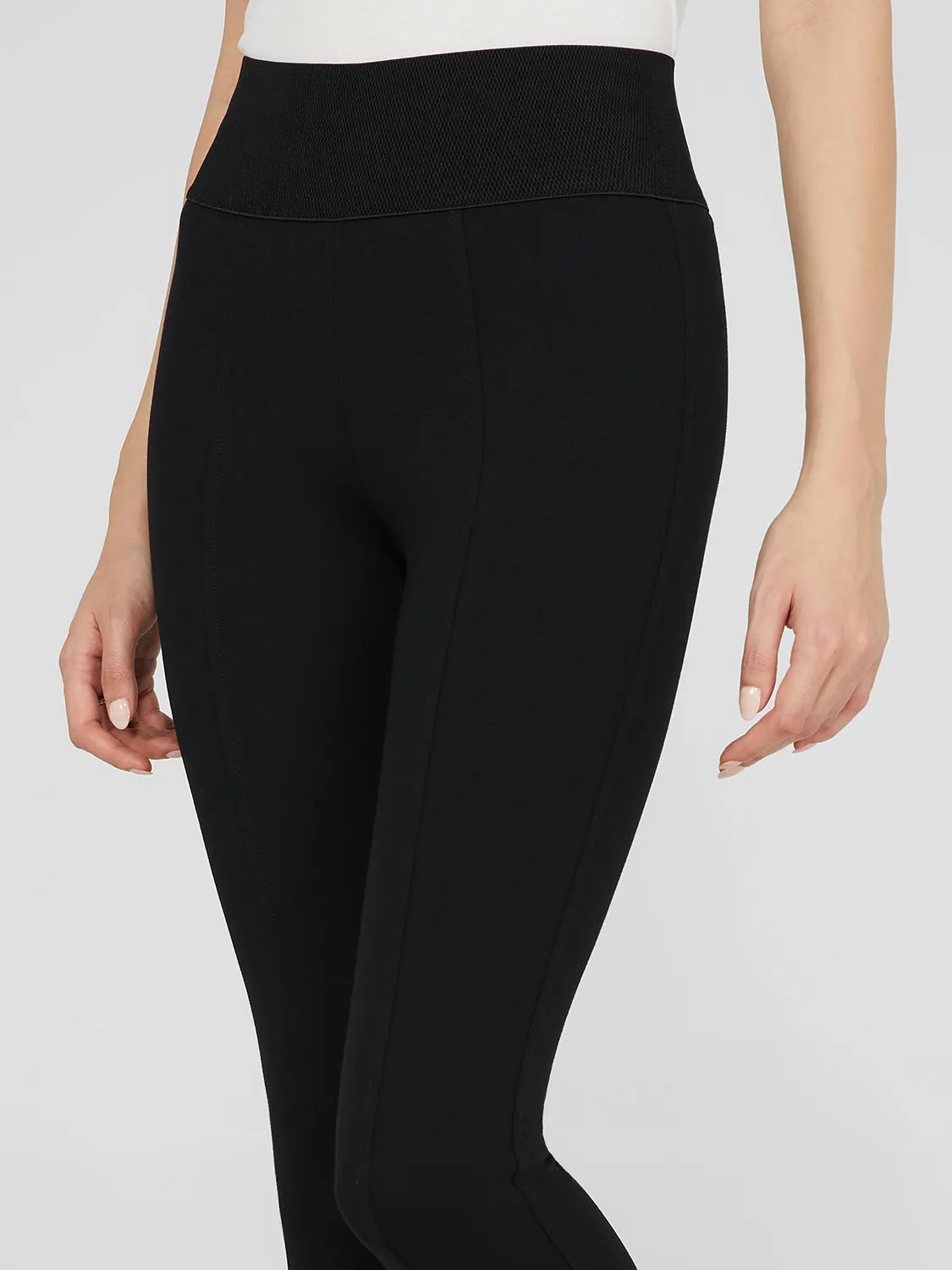 High-Waisted Skinny Leg Pants With Seam Details sold by Suzy Shier product image thumbnail 2