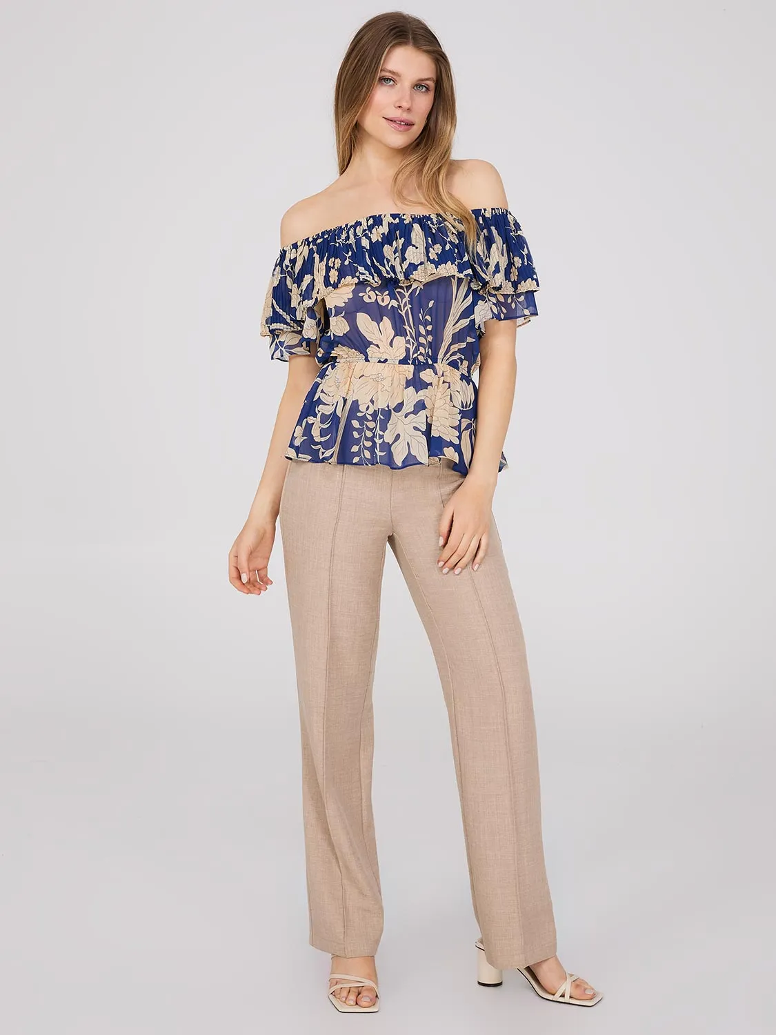 Floral Print Off-The-Shoulder Peplum Top sold by Suzy Shier product image thumbnail 2