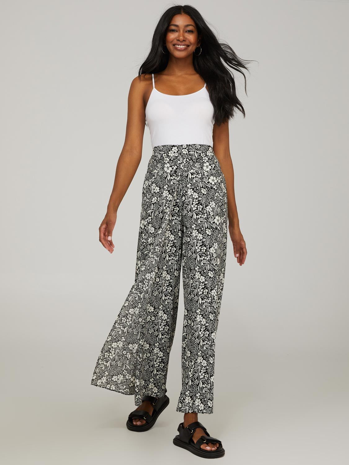 High Rise Printed Wide Leg Palazzo Pant sold by Suzy Shier