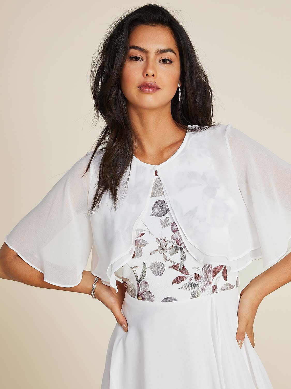 Short Sleeve Double Layered Cape Cover-Up sold by Suzy Shier