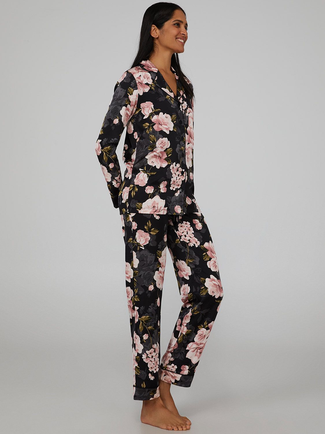 Satin Floral Print PJ Set sold by Suzy Shier product image thumbnail 2