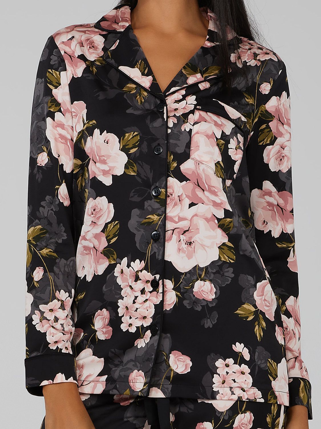 Satin Floral Print PJ Set sold by Suzy Shier product image thumbnail 5